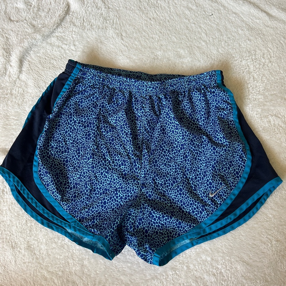 Blue Patterned Nike Athletic Shorts